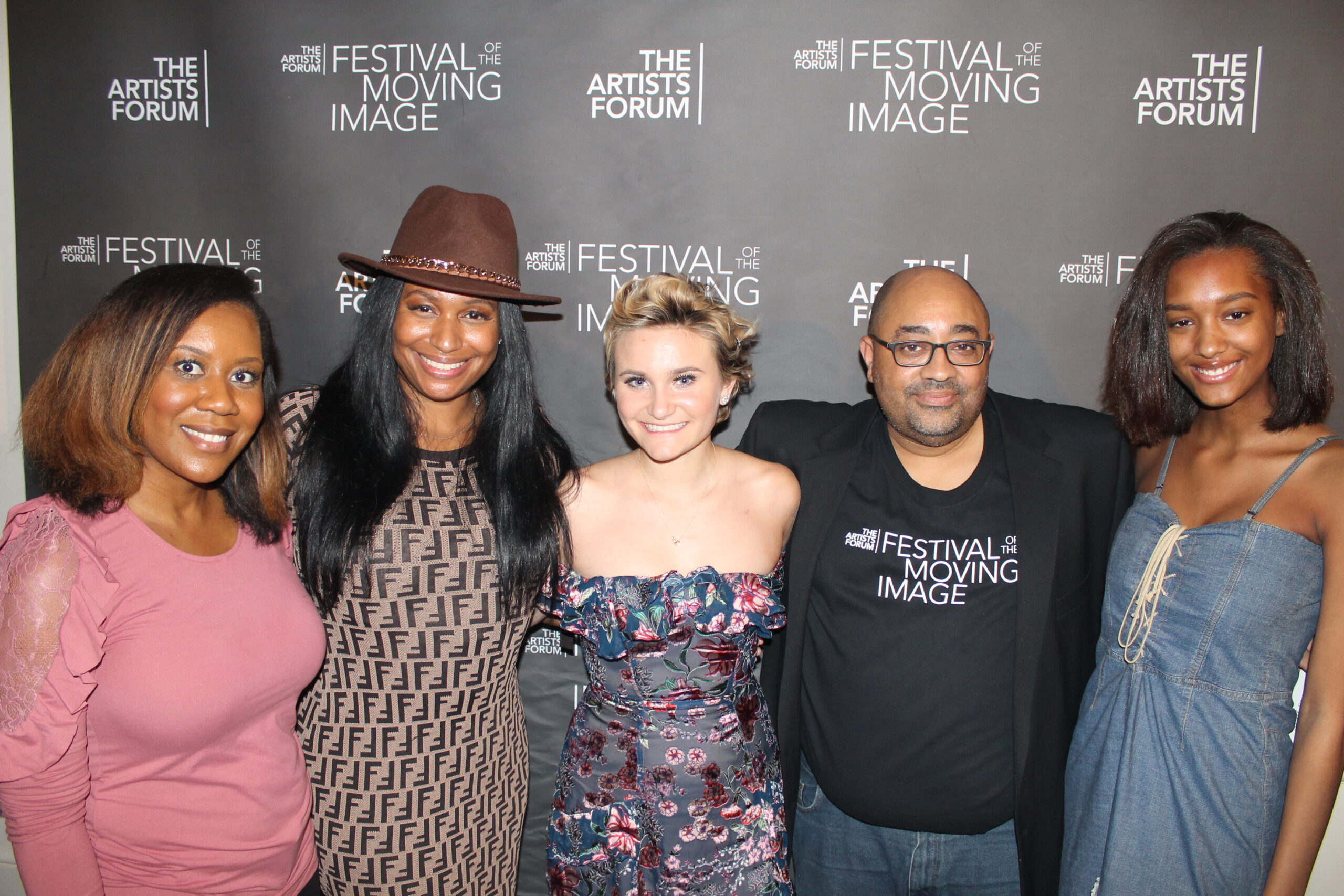 Ty Whittington-Scott (2nd left) and cast with Amos White V (2nd to Right) at #theartistsforumfilmfest 2018, Greenwich House Music School, NYC