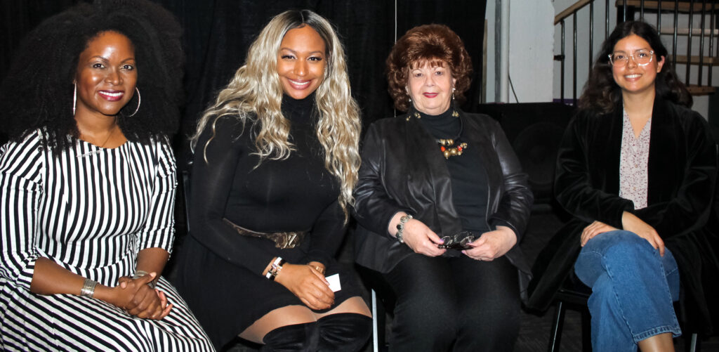 Moderator Abiola Abrams, Filmmaker Ty Whittington-Scott, NAWA's Susan G. Hammond, and Filmmaker Dianna Guerra at #theartistsforumsalon 2019: Women's Empowerment Event at the JCC Harlem, NYC