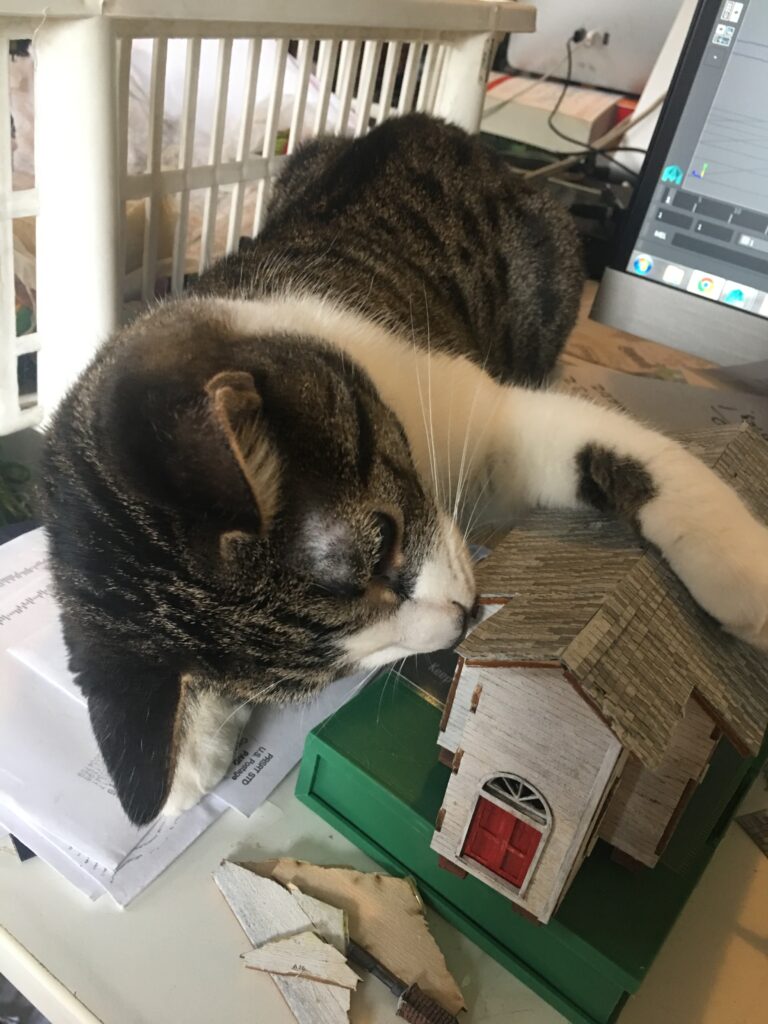 "Church Set Construction" Work-in-progress image for the film "The Spirit Seam" by Ashley Gerst