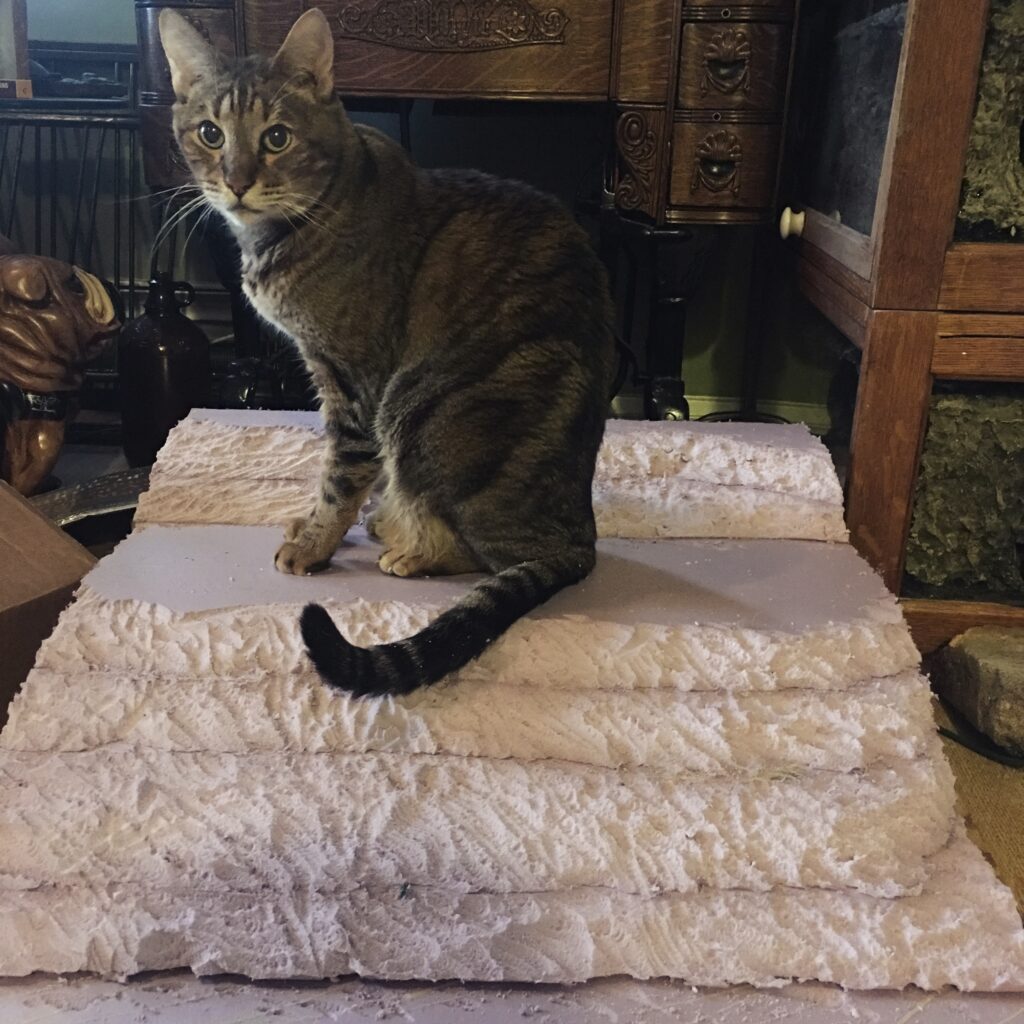 "Church Set Construction" Work-in-progress image for the film "The Spirit Seam" by Ashley Gerst