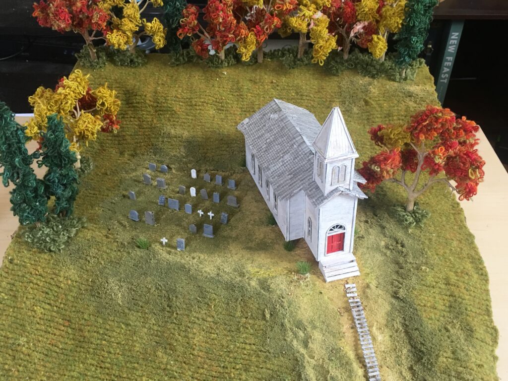 "Church Set Construction" Work-in-progress image for the film "The Spirit Seam" by Ashley Gerst