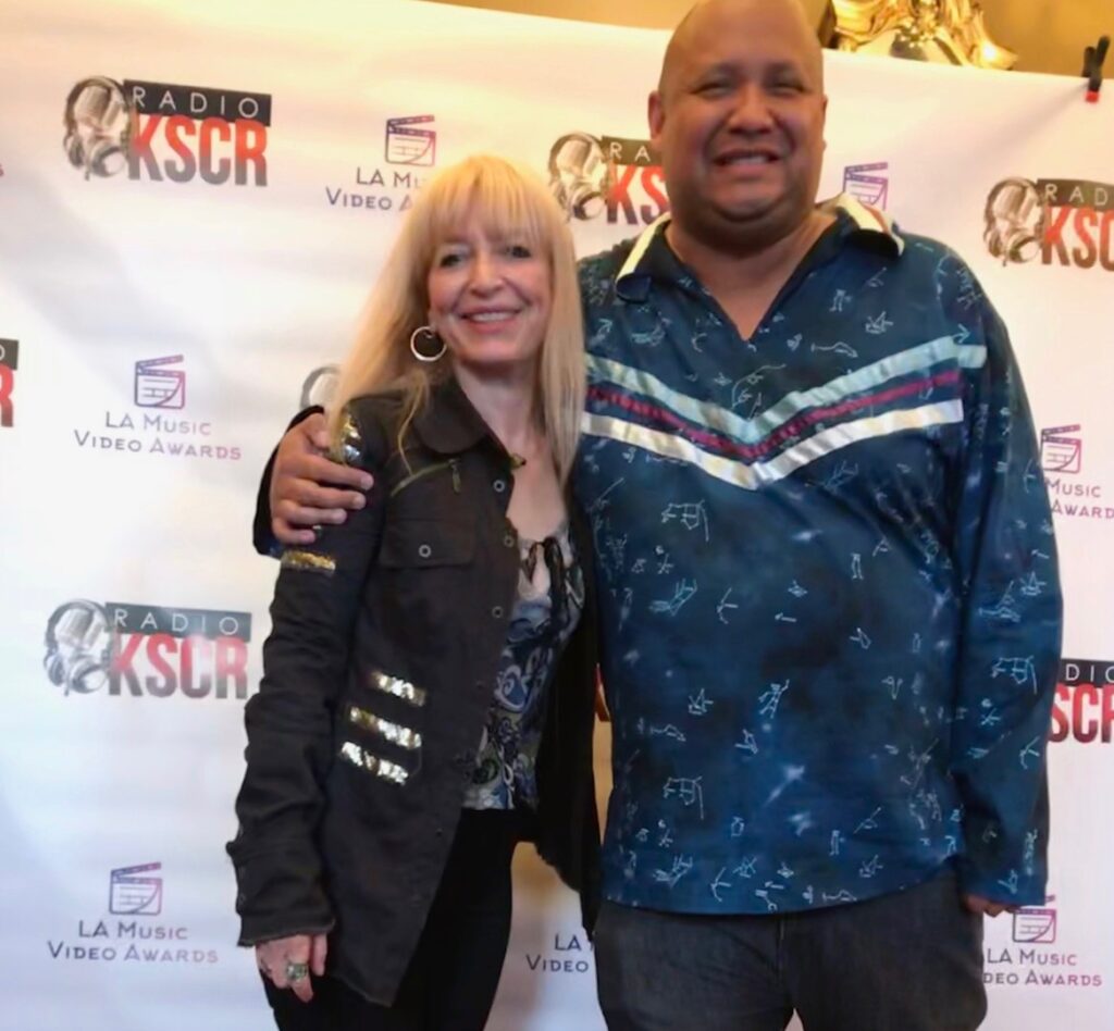 Shondra Jepperson with Brian Lush, Editor of RockWired Magazine with Shondra at the LA Music Video Awards - May 2019
