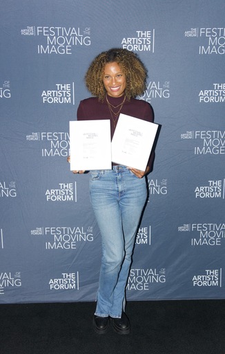 Rebecca L. Hargove wins big at The Artists Forum Festival of the Moving Image: 2023 at the Dolby Screening Room NYC for her film "Last Call." Photo Credit: Kaleem Cooke