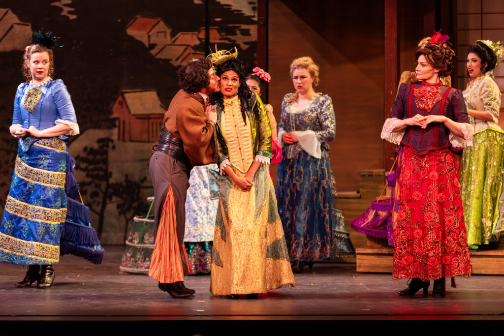 Rebecca L. Hargrove (center) as Yum-Yum in NYGASP’s The Mikado. Photo Credit: Danny Bristol