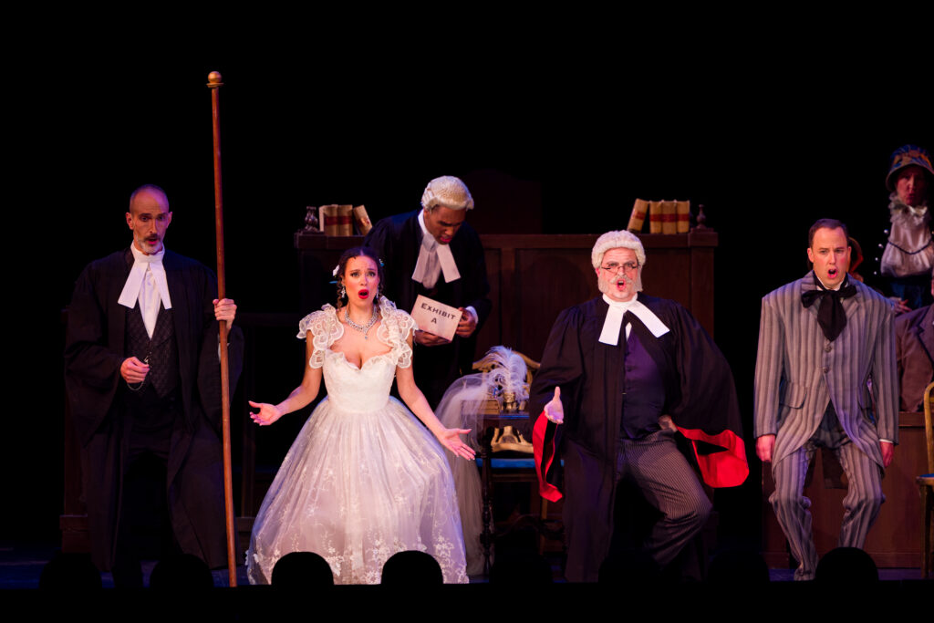 Rebecca L. Hargrove (l) as Angelina in NYGASP’s Trial by Jury. Photo Credit: Danny Bristol