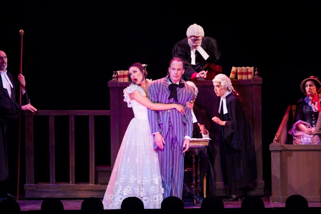 Rebecca L. Hargrove (l) as Angelina in NYGASP’s Trial by Jury. Photo Credit: Danny Bristol
