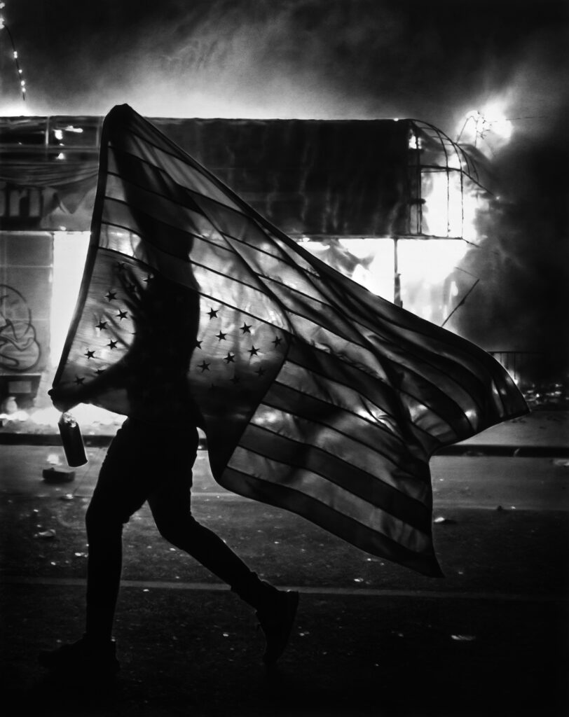 Robert Longo, Untitled (Protest for George Floyd; Minneapolis, Minnesota; May 28, 2020), 2021,
charcoal on mounted paper, 88-1/4" × 70" (224.2 cm × 177.8 cm), 95-3/8" × 76-1/8" (242.3 cm × 193.4 cm), frame, #95564,
Alt # RL 5462, Format of original photography: high res TIFFs.
